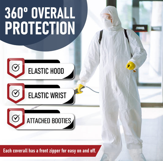 MicroPro® Disposable Coveralls with Attached Hood and Booties