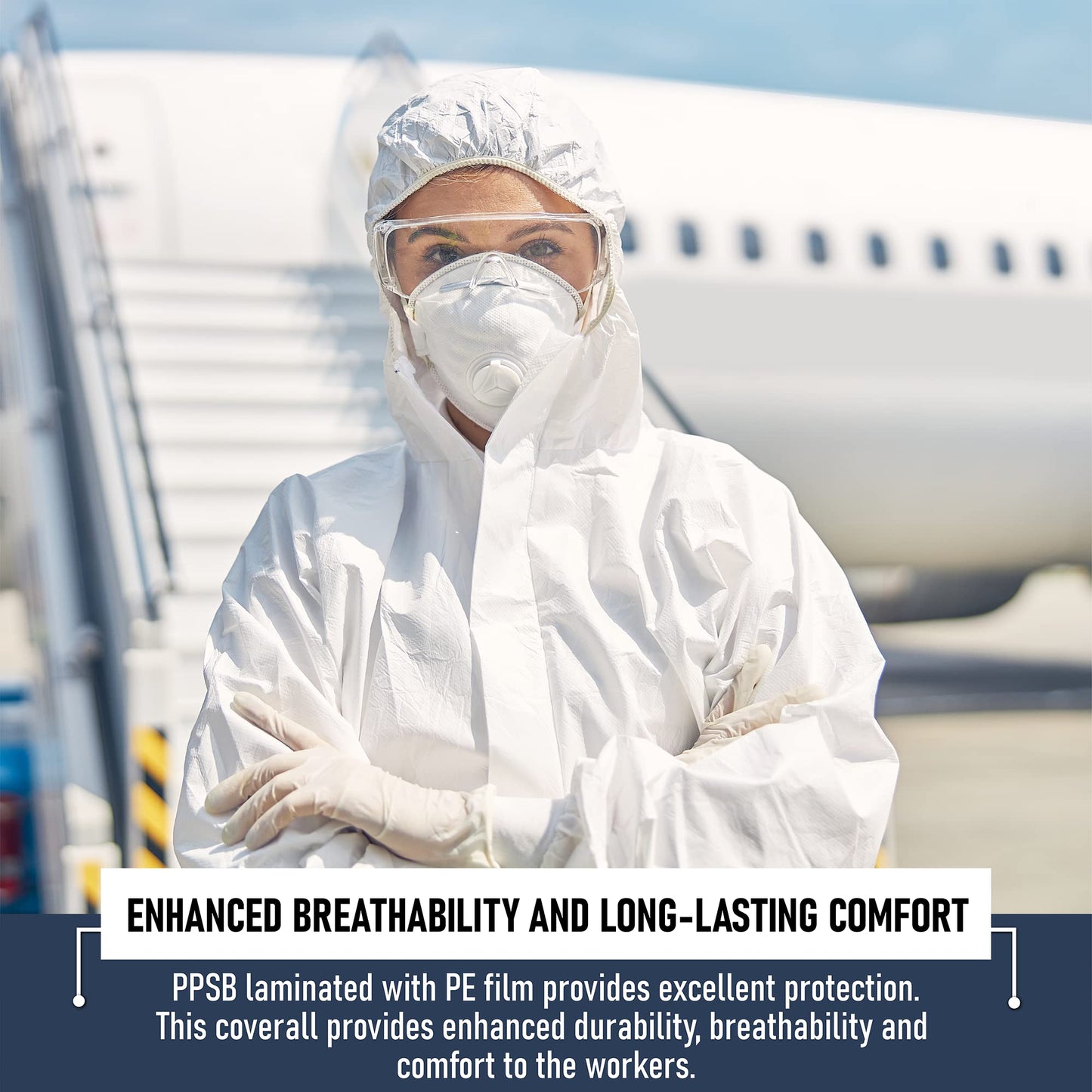 Enhanced breathability with our Haz mat suit