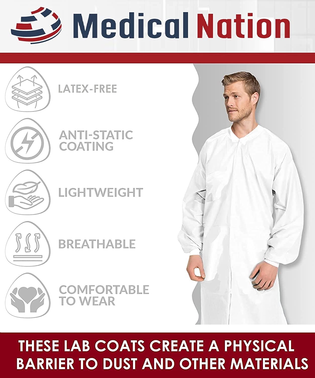 These lab coats create a physical barrier to dust