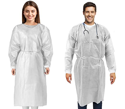 White Disposable Isolation Gowns