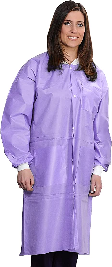 10 Pack Purple Disposable Lab Coats
