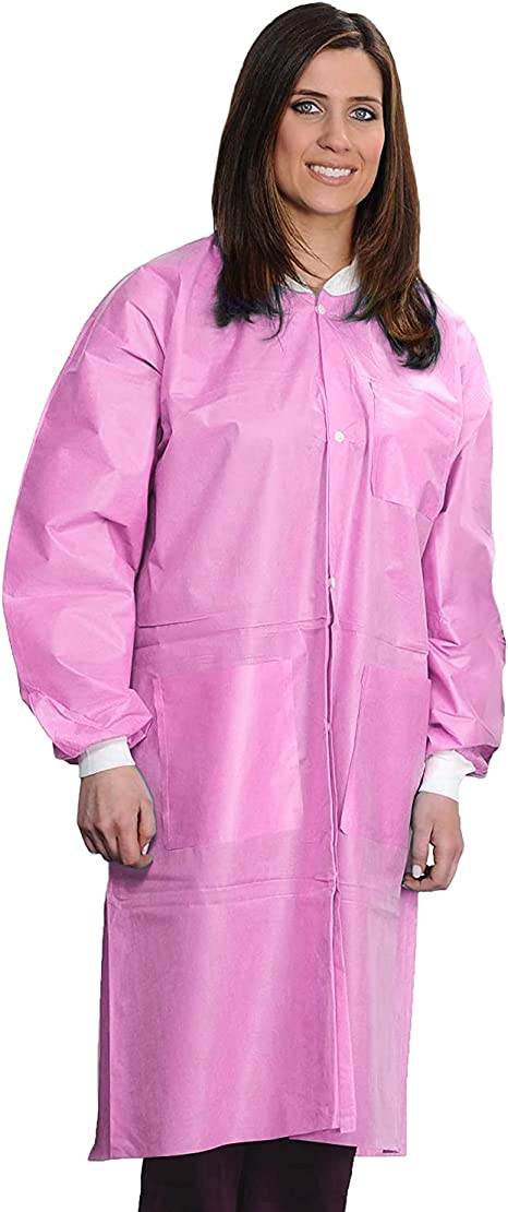 10 Pack Raspberry Disposable Lab Coats