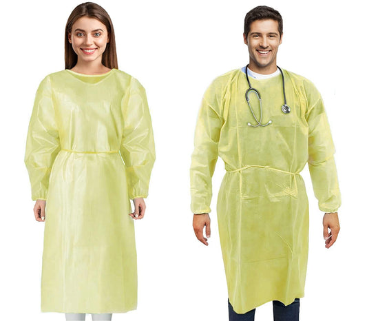 Yellow Disposable Isolation Gowns