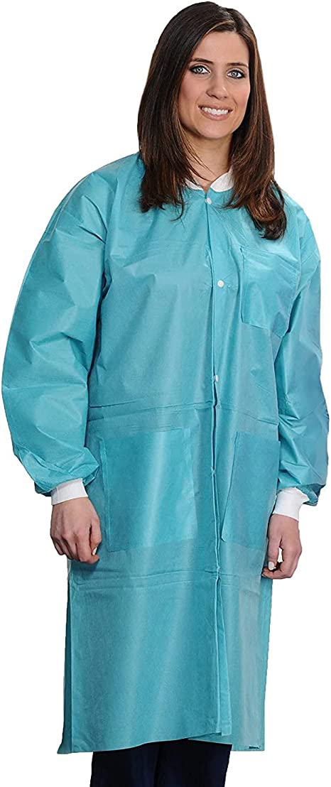 10 Pack Teal Disposable Lab Coats