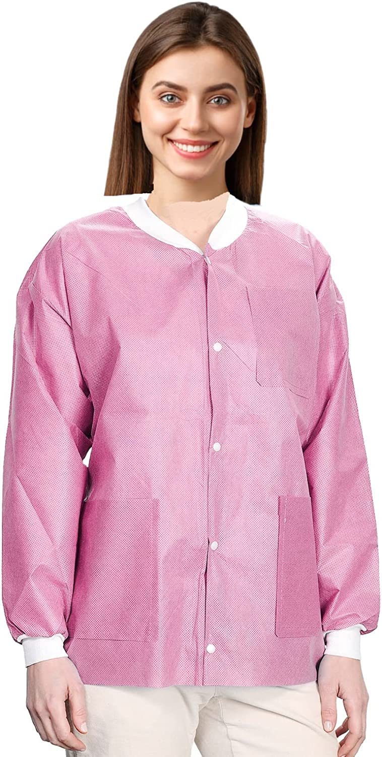 Pink Disposable Lab Jackets for Women