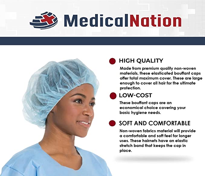 Soft and comfortable bouffant caps