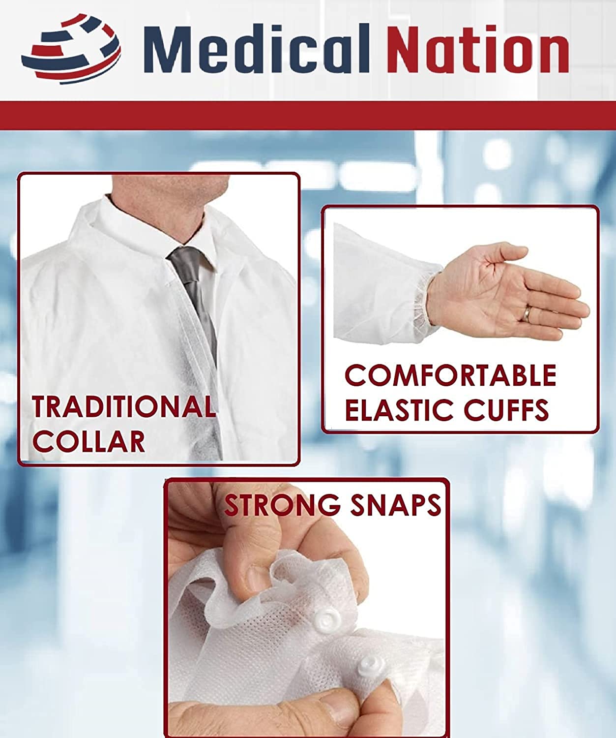 Traditional collar lab coat