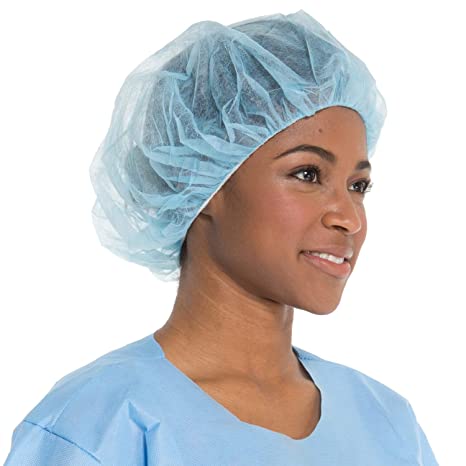 Blue 21" Disposable Bouffant Caps