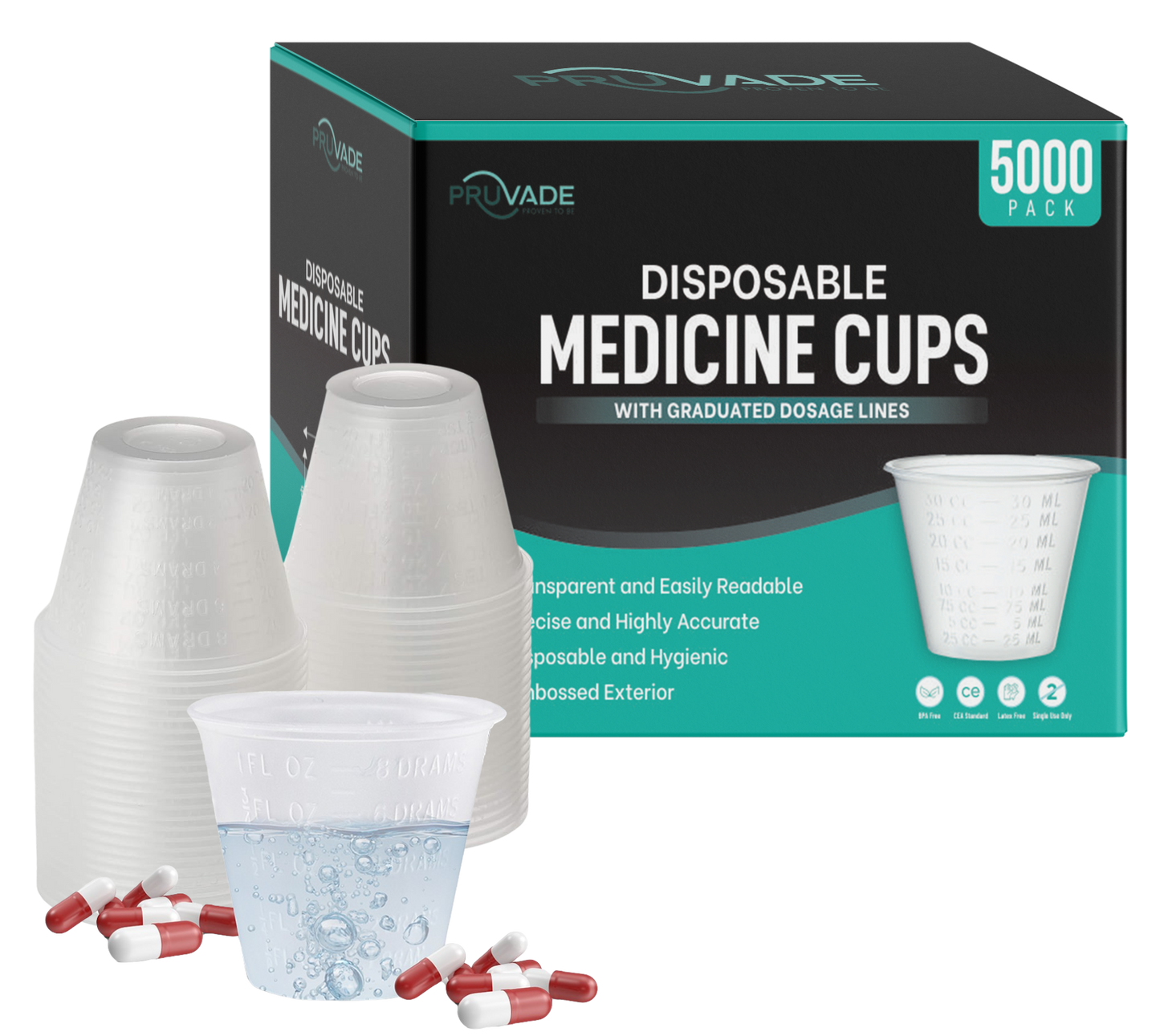 1-oz. Medicine Cups with Graduated Dosage Lines