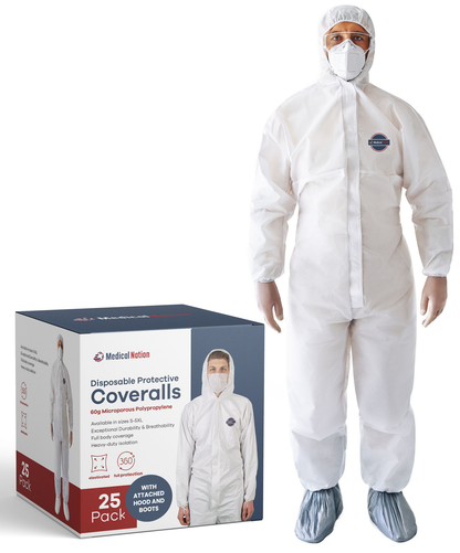 MicroPro® Disposable Coveralls with Attached Hood and Booties