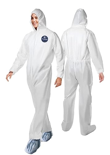 Disposable Protective Coverall Hazmat Suit, Heavy Duty Painters Coveralls  Hazardous Material Suits