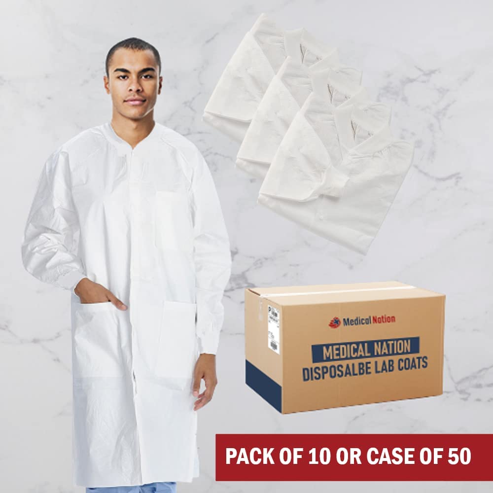 Pack Of 10 or Case of 50 Lab Coats