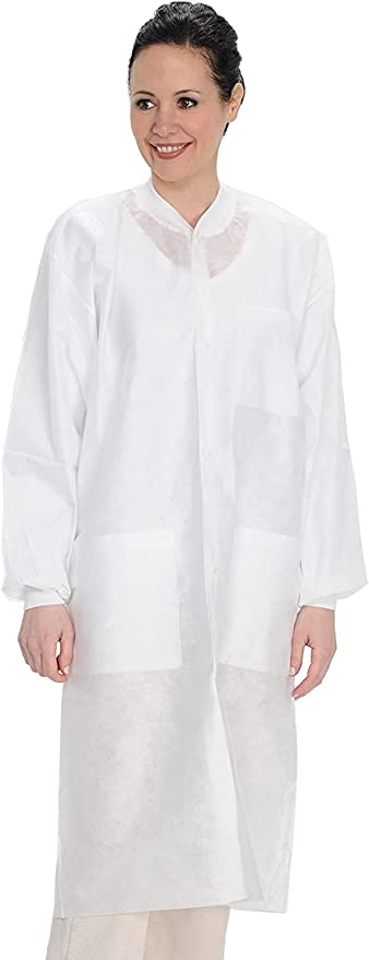 10 Pack White Disposable Lab Coats