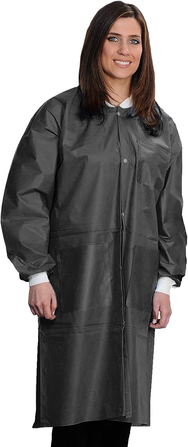 10 Pack Black Disposable Lab Coats