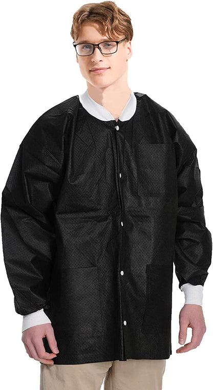 Disposable Lab Jackets - Hip Length Reusable Scrub Jacket Unisex