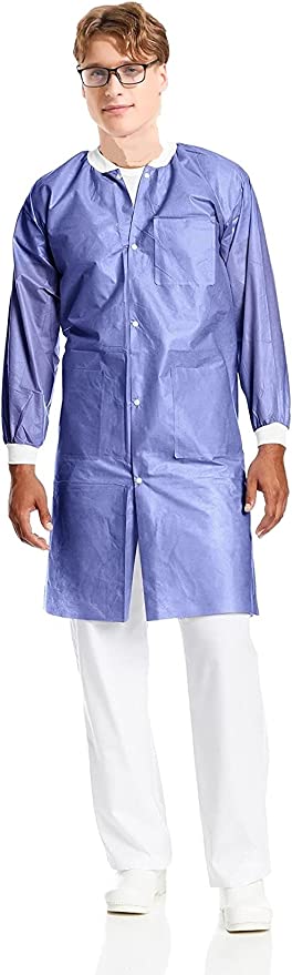 10 Pack Navy Blue Disposable Lab Coats