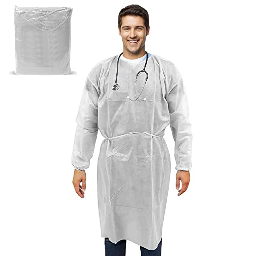 White Disposable Isolation Gowns