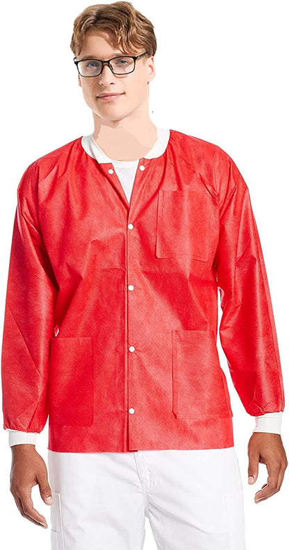 Red Disposable Lab Jackets